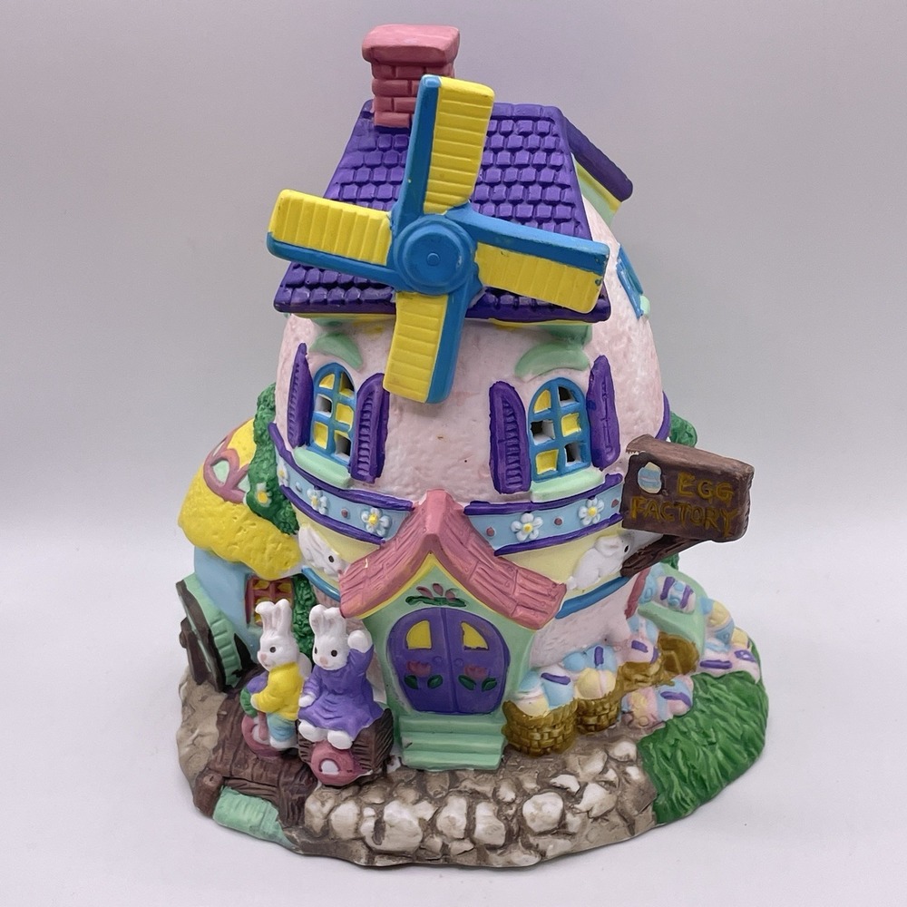 Vintage Cottontale Cottages Egg Factory Easter Village Porcelain No Cord